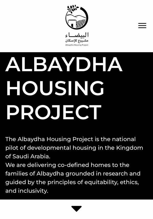 Screenshot of the Albaydha Housing Project website