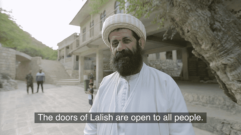 Religious person in-front of the Lalish temple