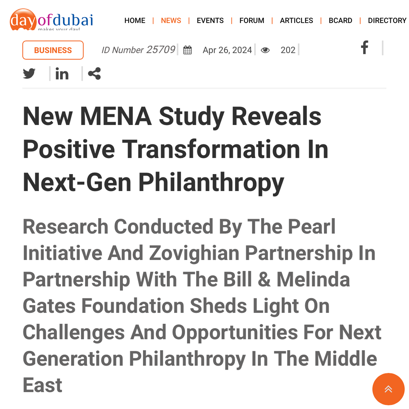 New mena study reveals positive transformation in next-gen philanthropy