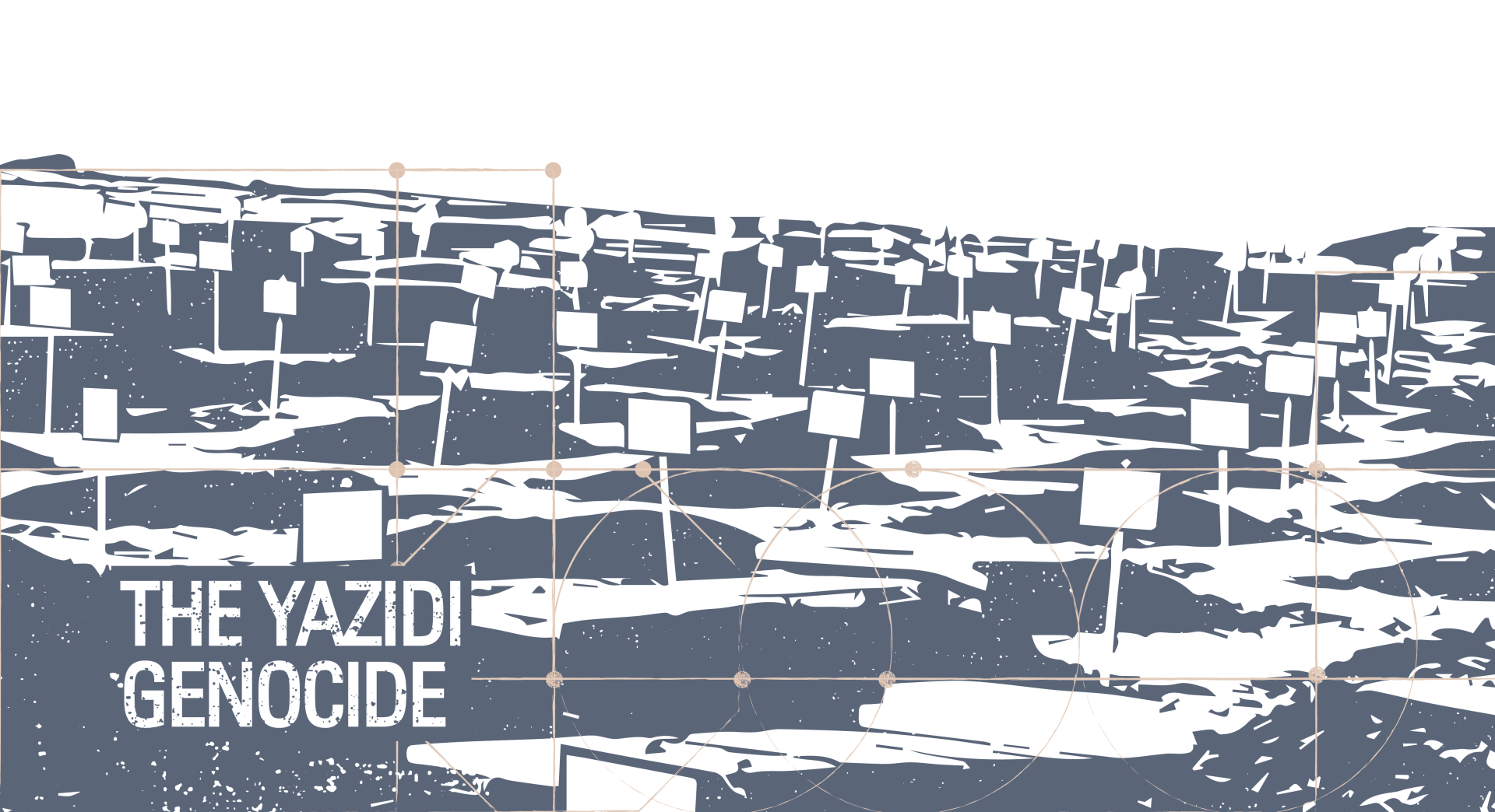 Illustration of mass graves of victims of the Yazidi genocide
