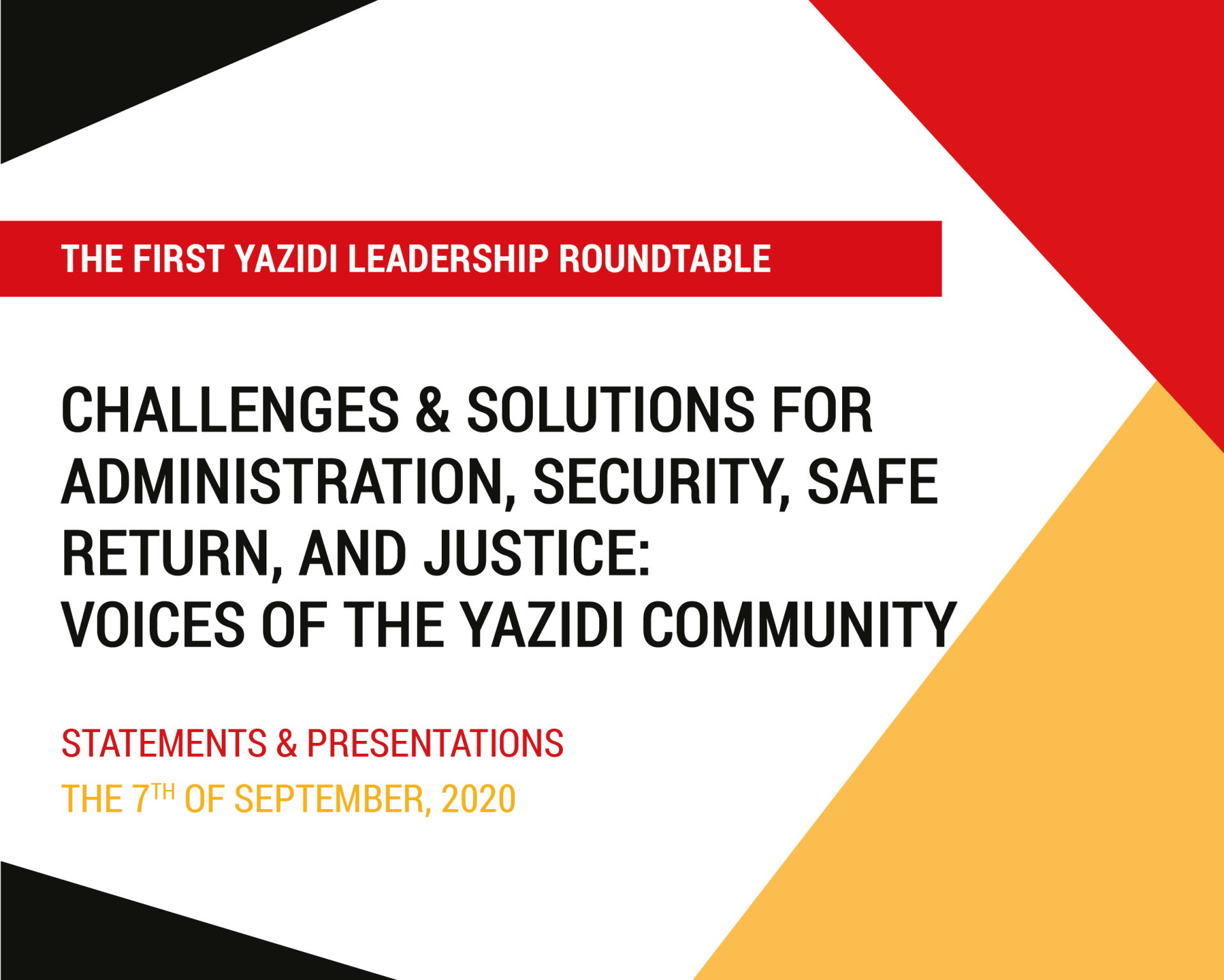 Screenshot of cover of the consolidated Yazidi leadership roundtable