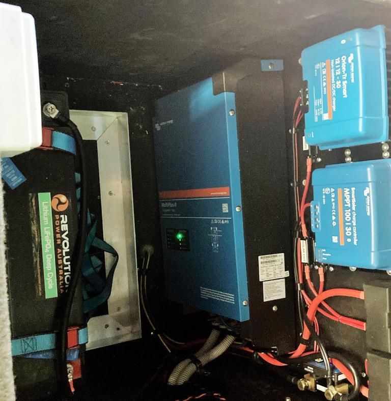 A Blue Box With Wires Around It — Live Unbound Campers In Upper Coomera, QLD