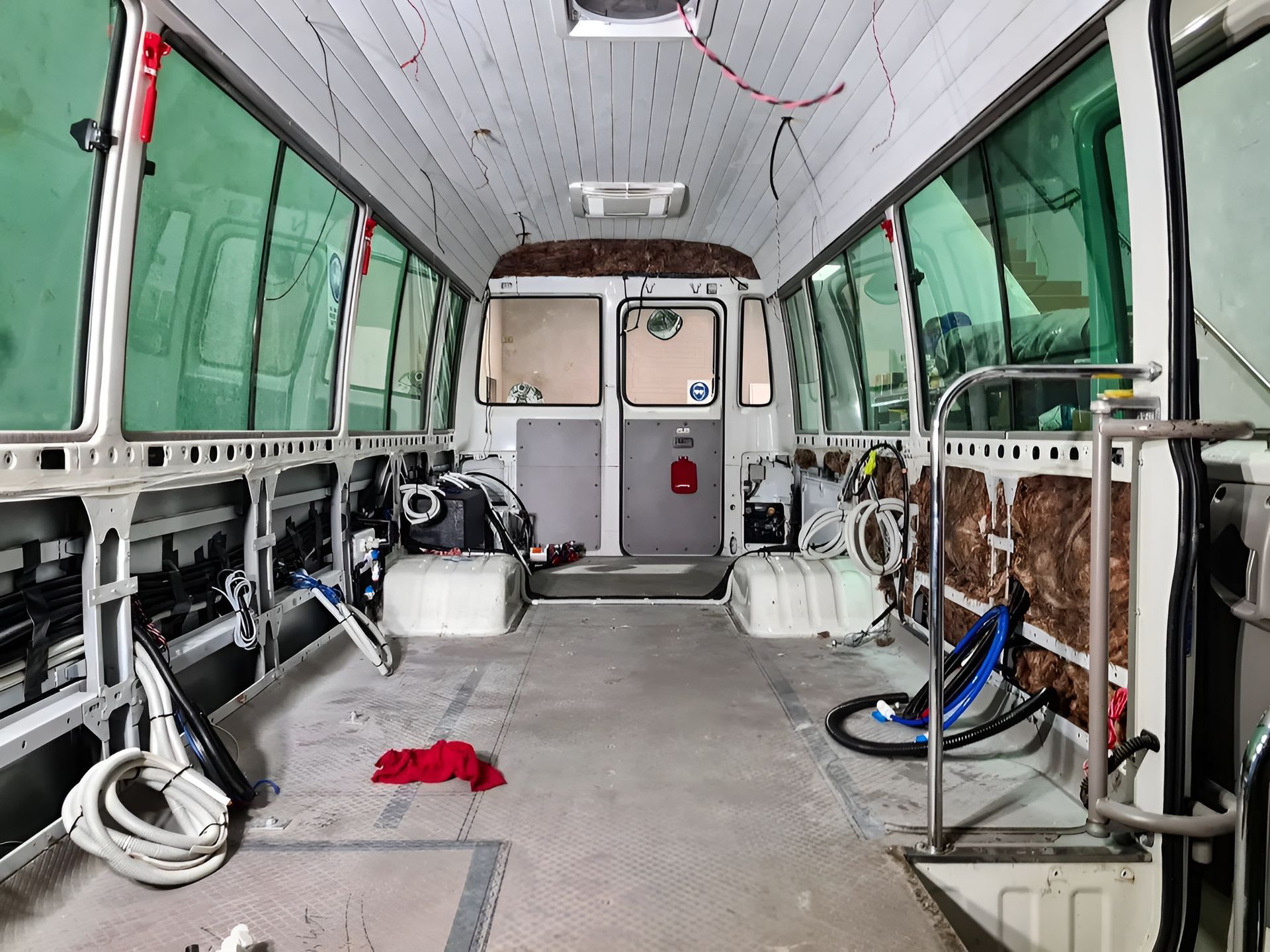 The Inside Of A Bus That Is Being Remodeled — Live Unbound Campers In Upper Coomera, QLD