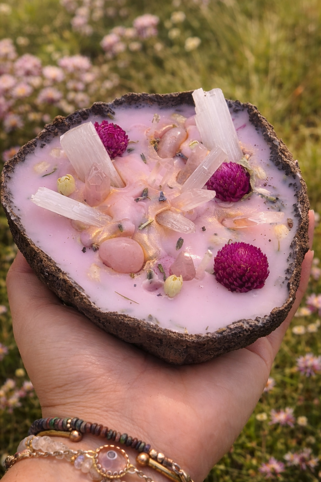 Sacred Bloom New Moon Earth Candle