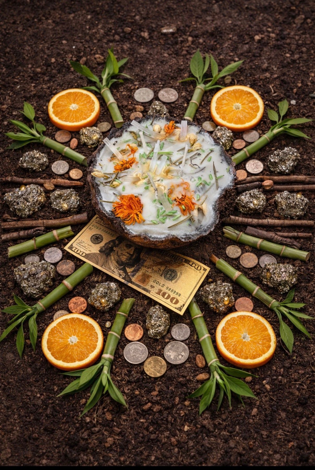 Golden Grove Prosperity Earth Candle