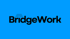The word bridgework is written in white on a white background.
