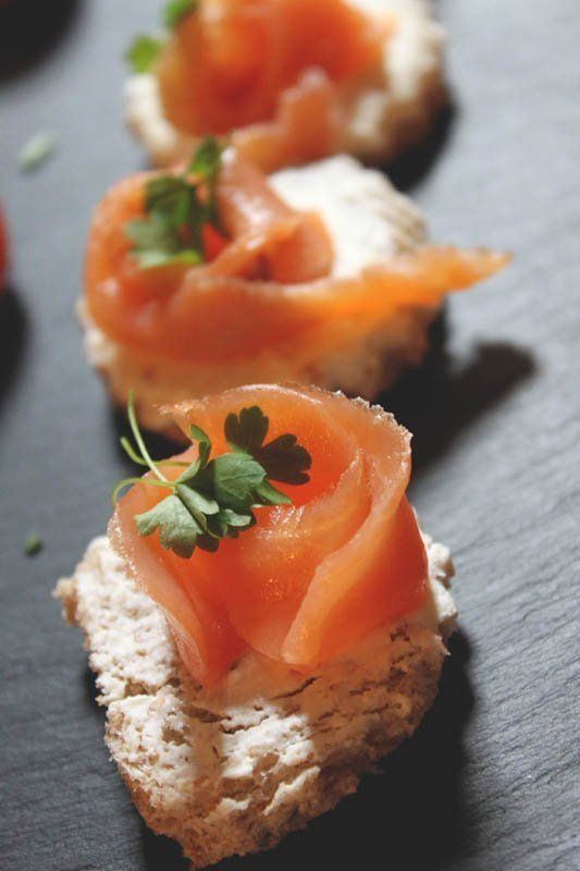 Salmon canapés