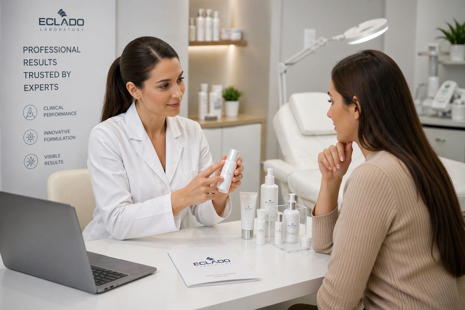 Professional skincare consultation improving client results in clinic