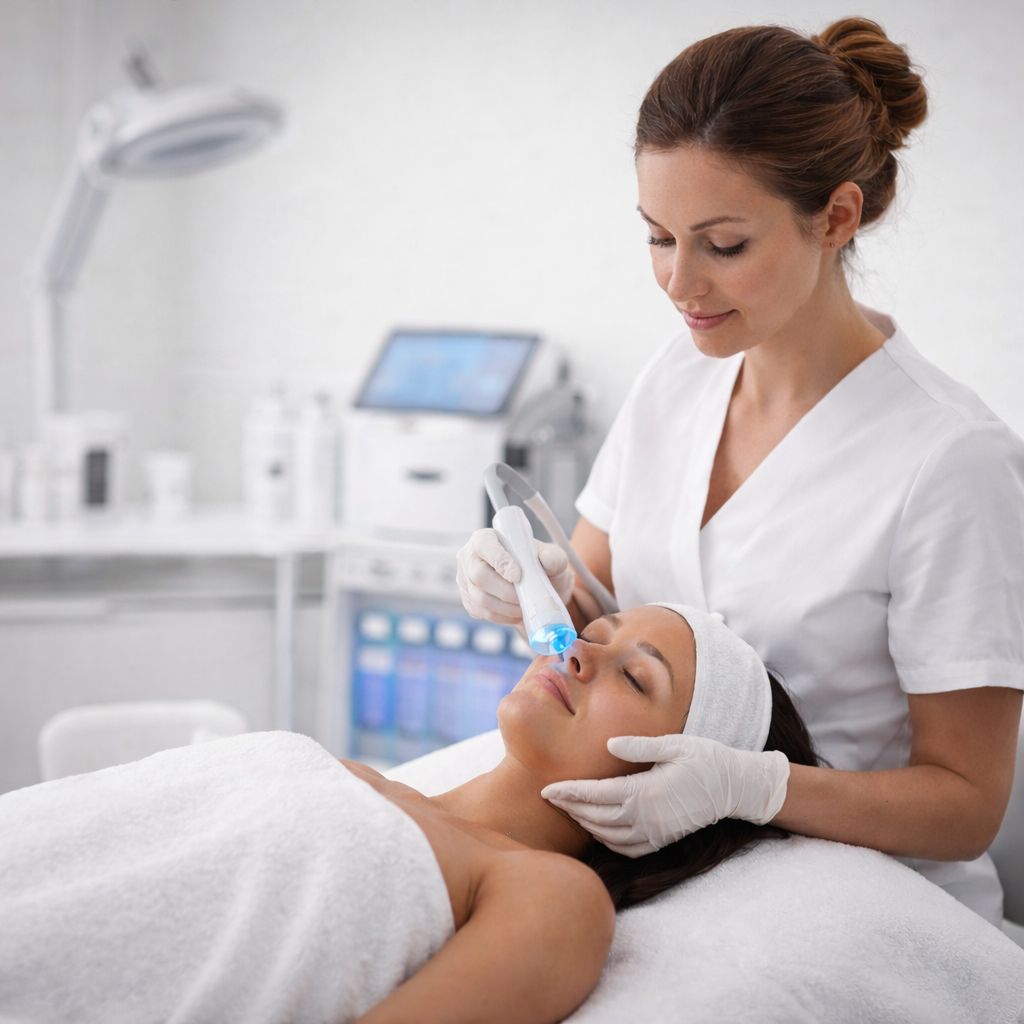 Professional skincare treatment delivering visible results in a clinical setting