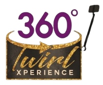 A logo for a 360 degree twirl experience