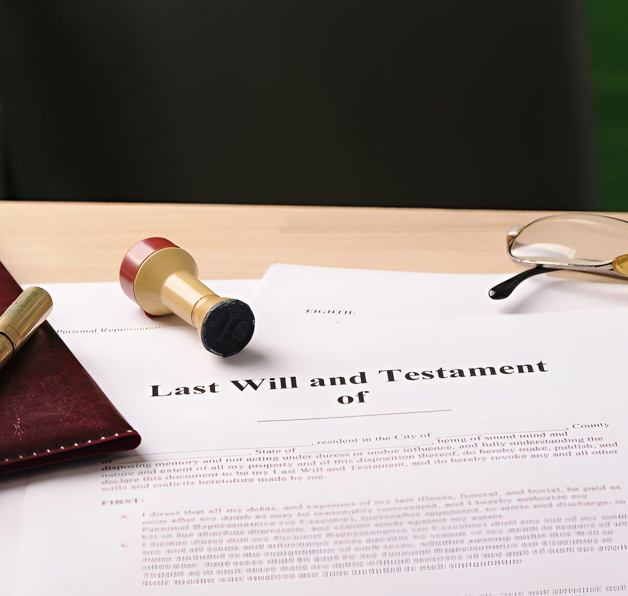 A Last Will and Testament is Sitting on a Table Next to a Pen and Glasses — Hynes & McCormack In Murwillumbah, NSW