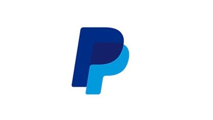 Il logo PayPal è blu e bianco su sfondo bianco.