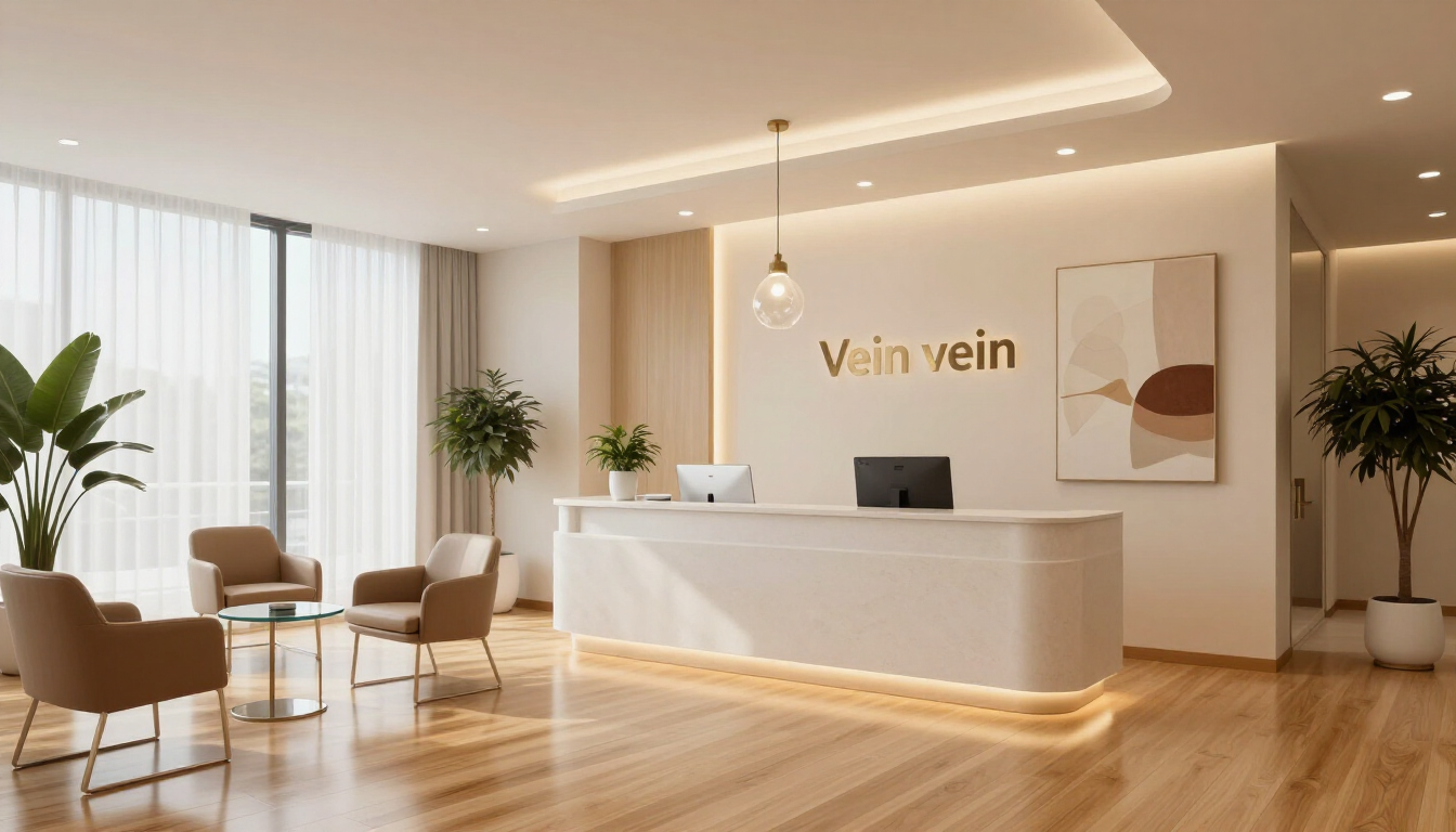 Modern vein treatment diagnostic tools and clinical environment.