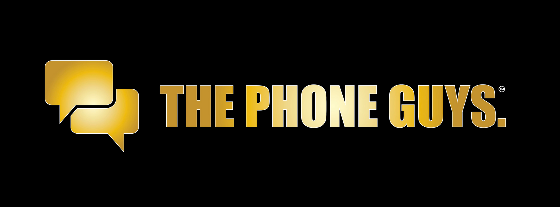 A logo for the phone guys with two speech bubbles