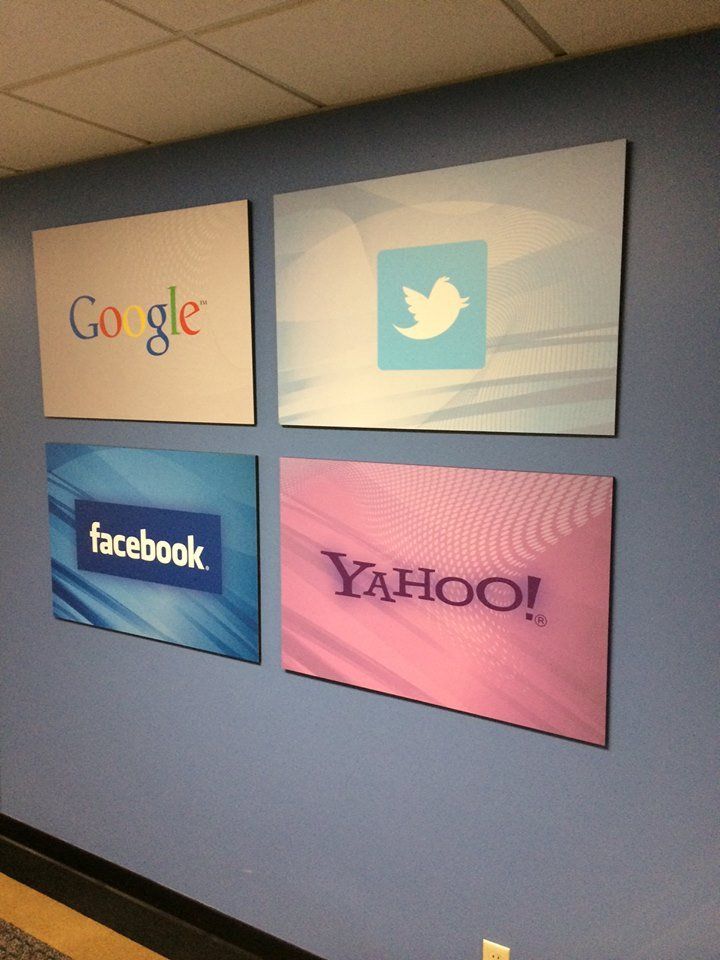 Google, Facebook, Twitter and Yahoo logos