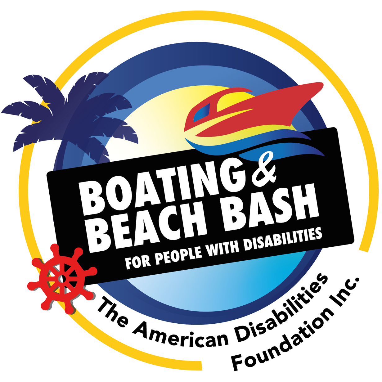 The logo for the boating and beach bash for people with disabilities