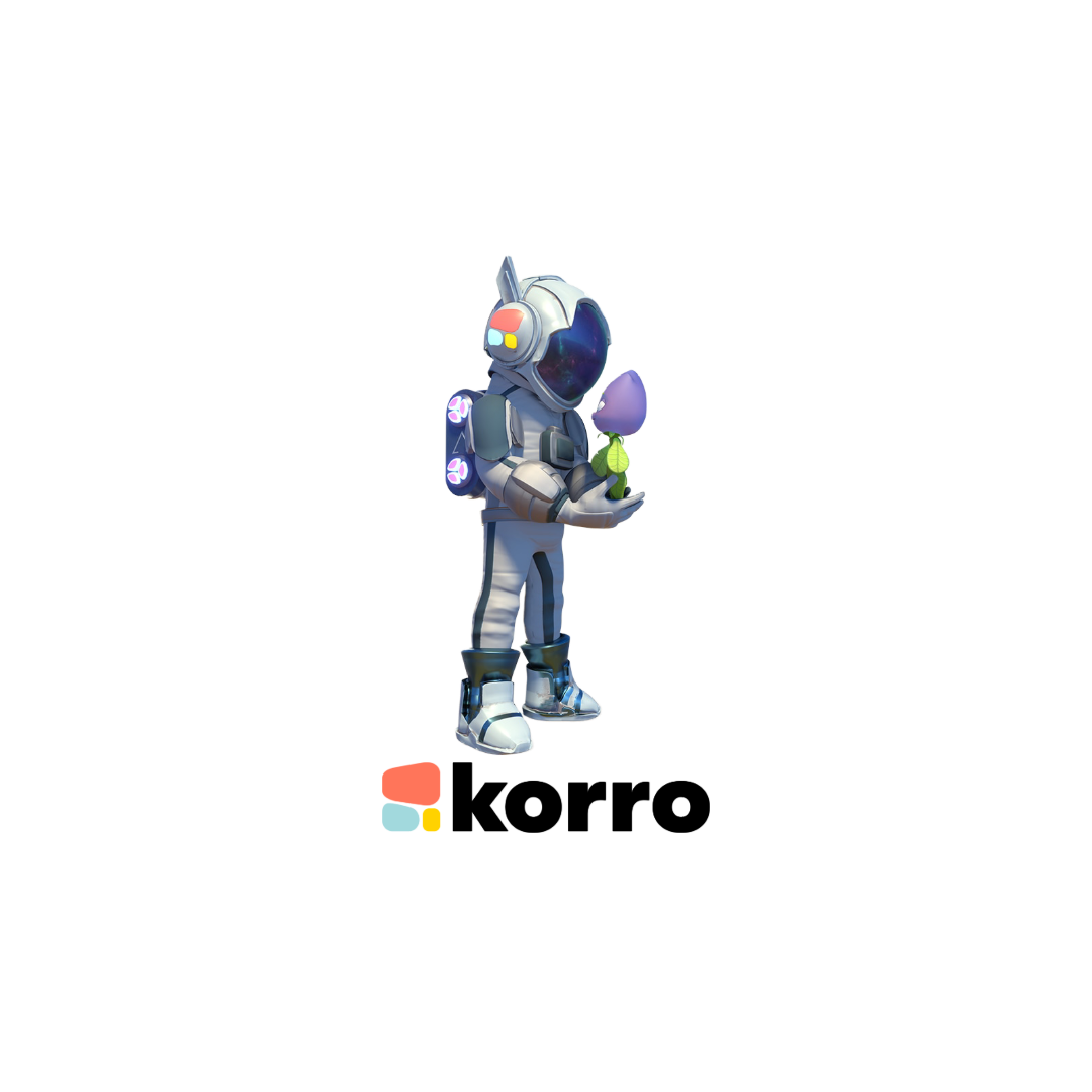 A robot in a space suit is holding balloons in his hands.