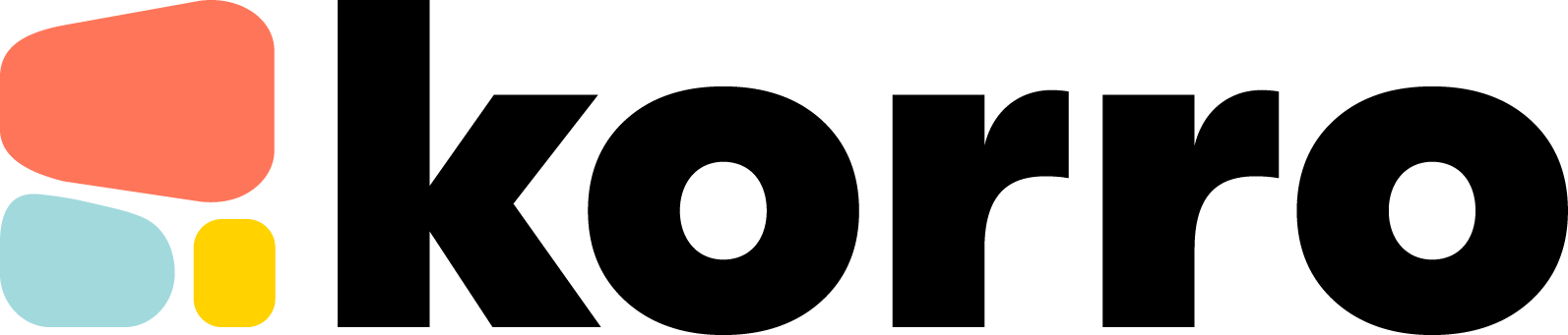 The word korro is written in black letters on a white background.