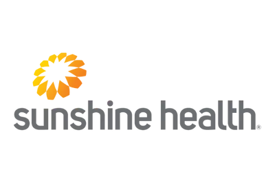 The sunshine health logo has a flower on it.