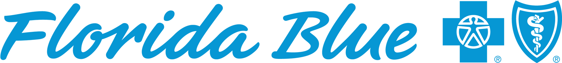 The word florida blue is written in blue on a white background