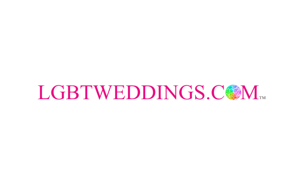 A logo for a website called lgbt weddings.com.