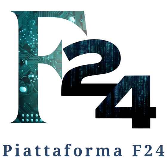 Logo per la piattaforma F24. Testo "Piattaforma F24".