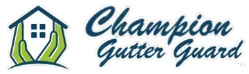A logo for a company called champion gutter guard.
