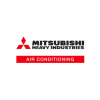 Mitsubishi heavy industries air conditioning logo on a white background