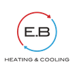 A logo for a company called e.b heating and cooling