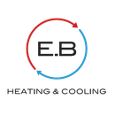 A logo for a company called e.b heating and cooling