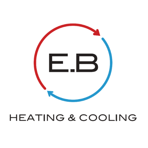 A logo for a company called e.b heating and cooling