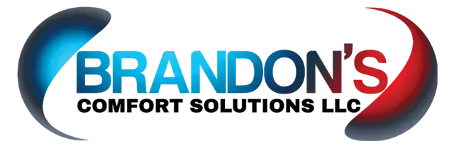 Hexagon logo with mountains, trees, and campfire in orange and blue. Company name is white.