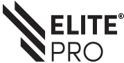The logo for elite pro is black and white with a white background.