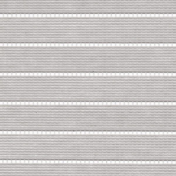 A close up of a white striped fabric with white stitching.