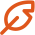 A close up of an orange s on a white background.