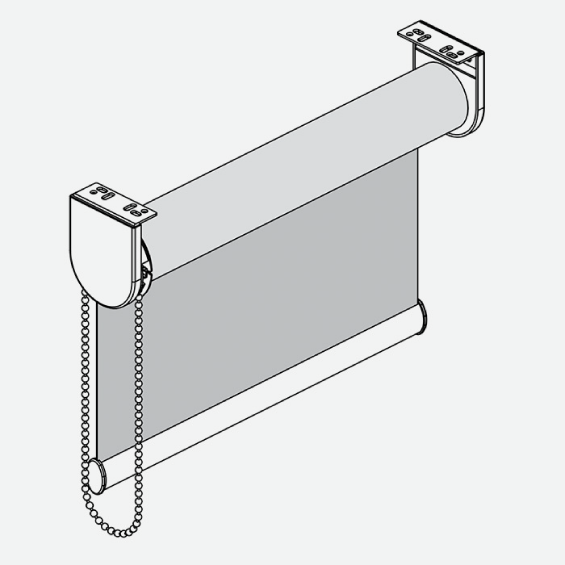 A drawing of a roller blind with a chain attached to it