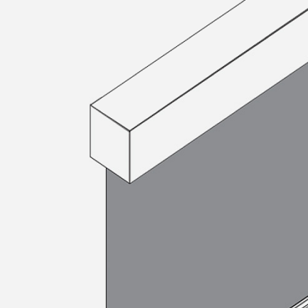 A black and white drawing of a window with a white trim.