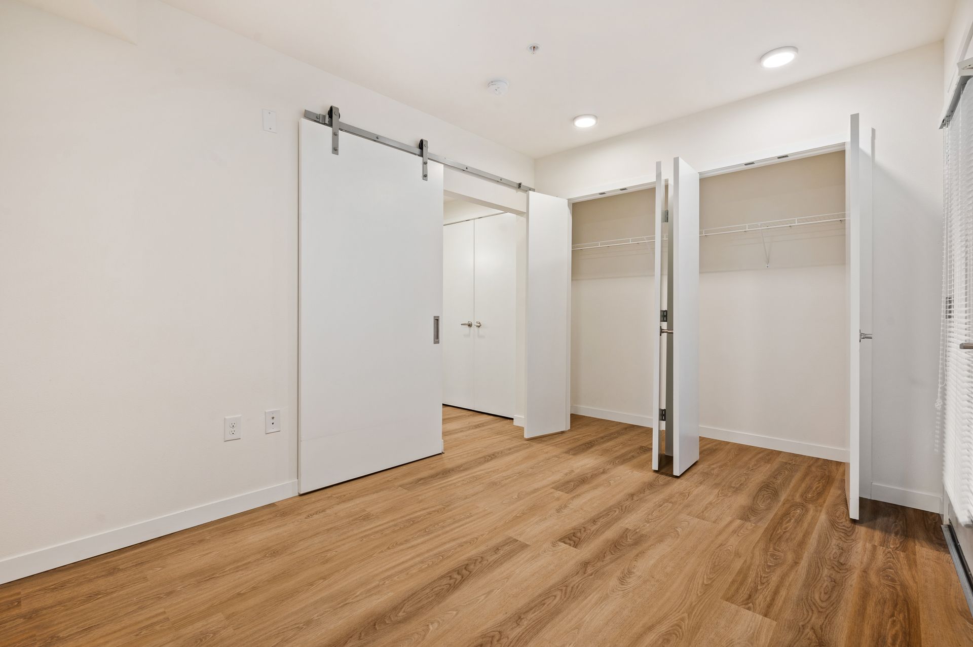 Photo of a bedroom with plenty of closet space