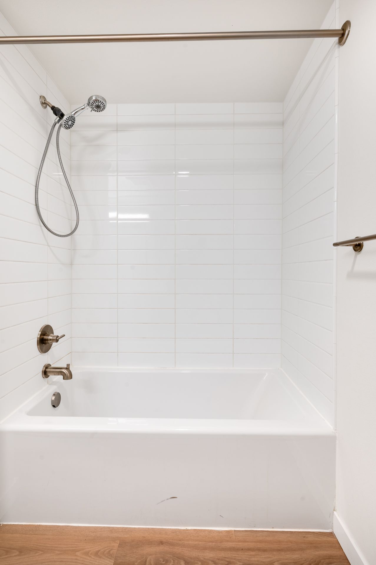 Photo of a bathtub/shower combo