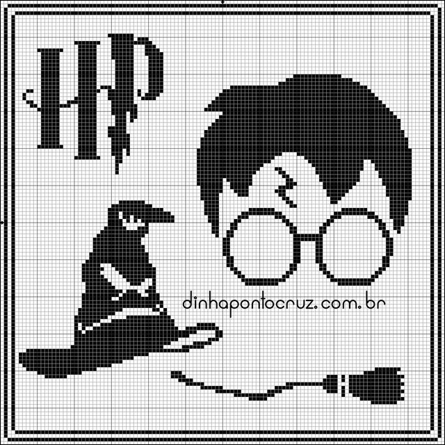 Quadro feiticos harry potter ponto cruz