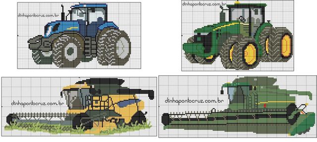 Densenho infantil, Tratores agricolas, Tratores e colheitadeira