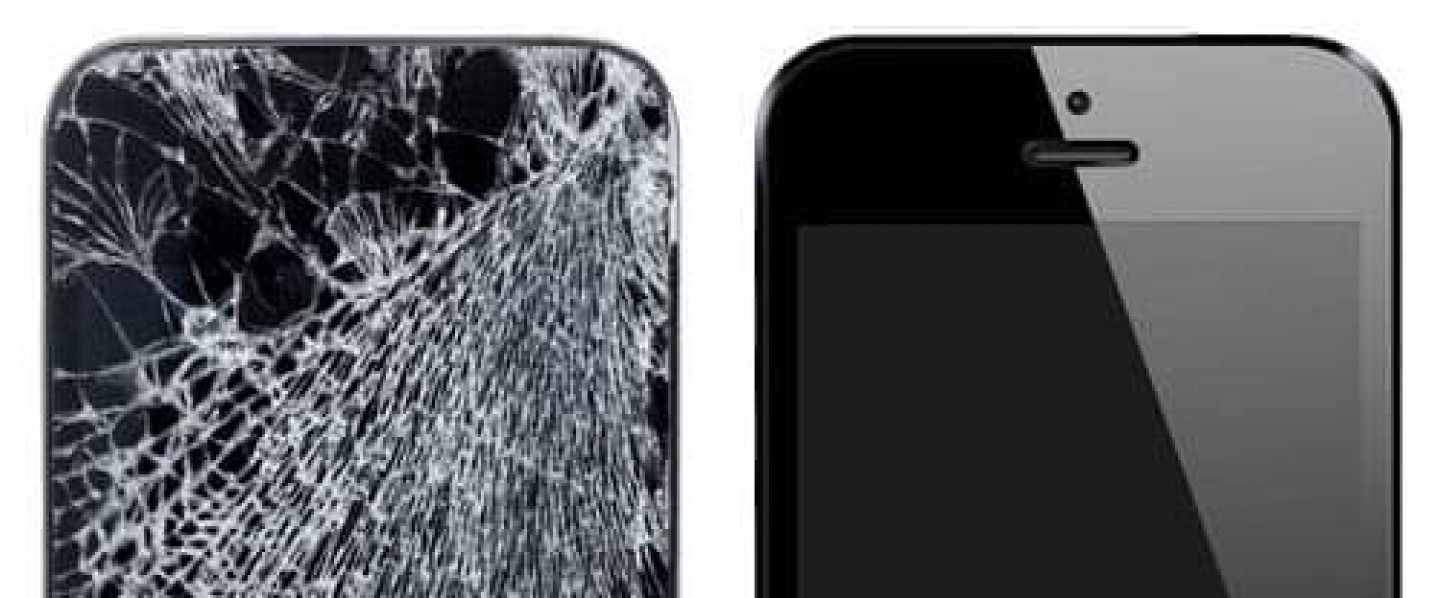 Two smartphones, one with a cracked screen, the other intact.