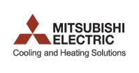 The logo for mitsubishi electric cooling and heating solutions.
