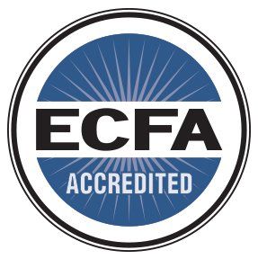 ECFA Accredited logo in blue and black circular badge