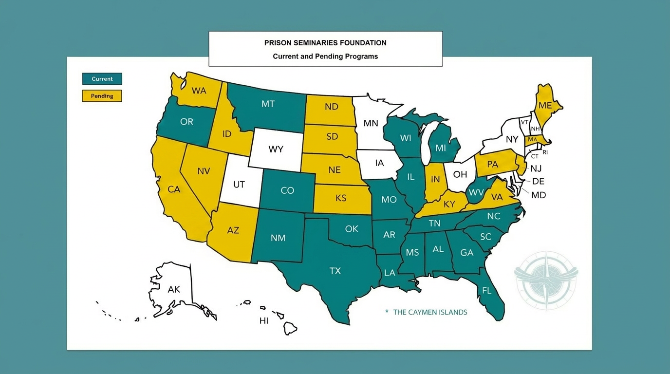 US map color-coded in teal, yellow, and white with state labels and a small legend.