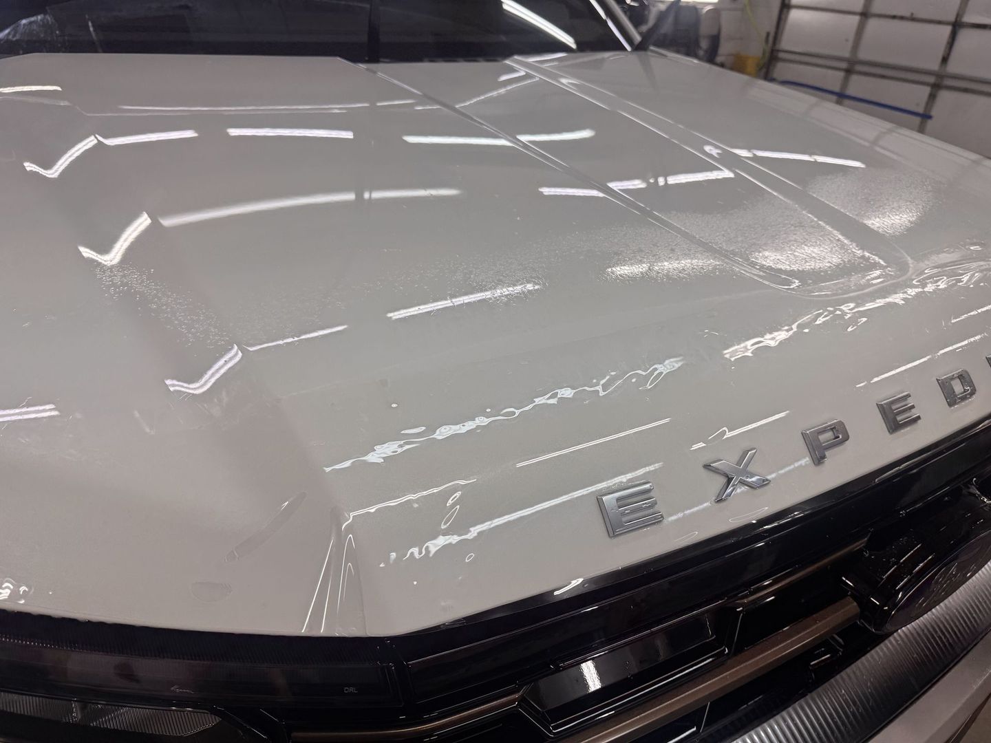 White car hood with 