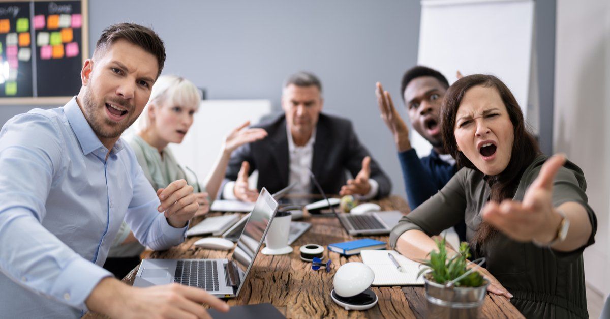 Team of groep boze mensen