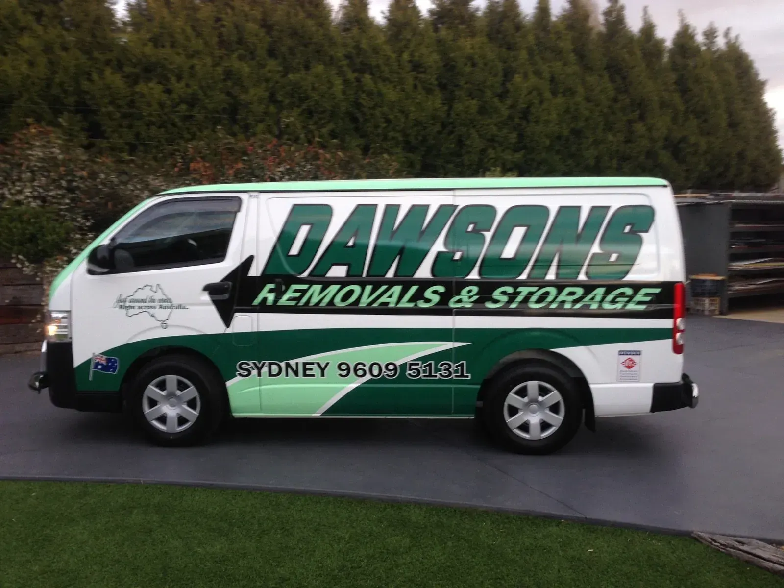A Dawsons van is parked in a driveway — Dawson's Removals In Kelso, NSW