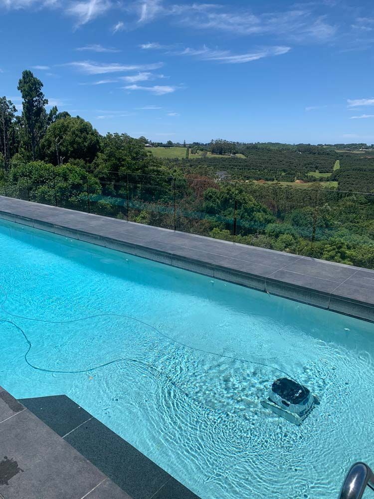 Pool with Glass Railing — Pool Shop in East Ballina, NSW