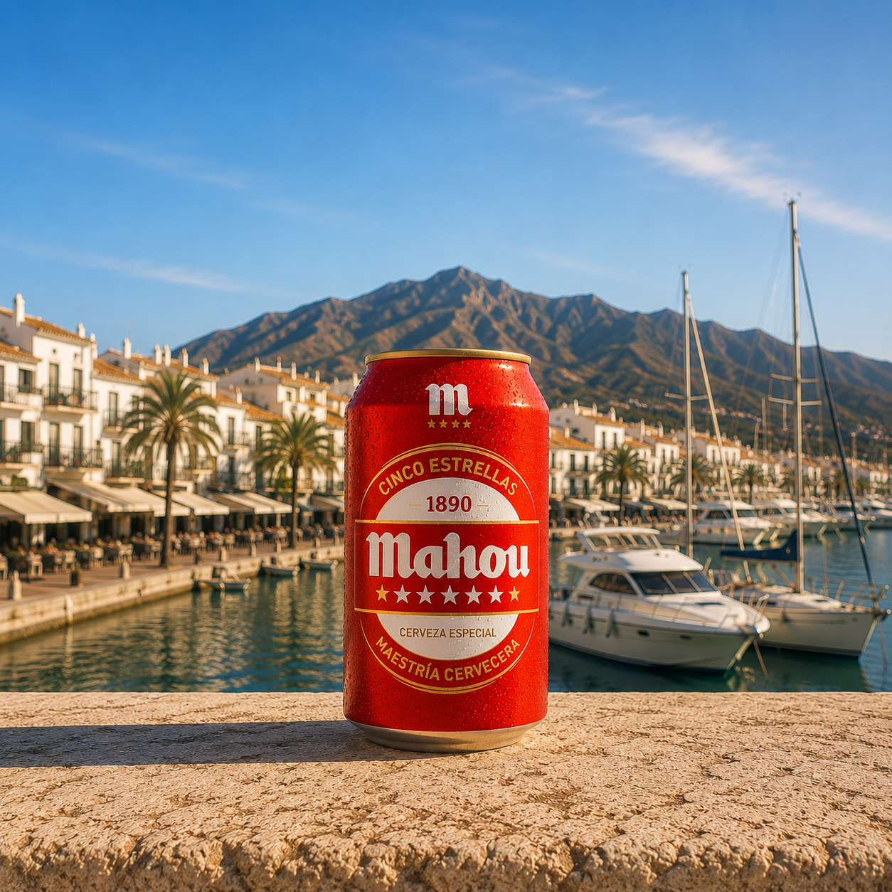 Can of Mahou beer product